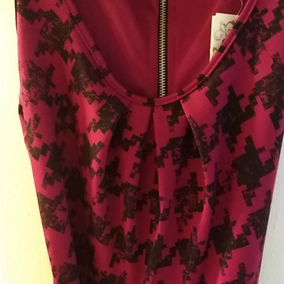 Purple & black skater dress with belt. Size small - Picture 2 of 3